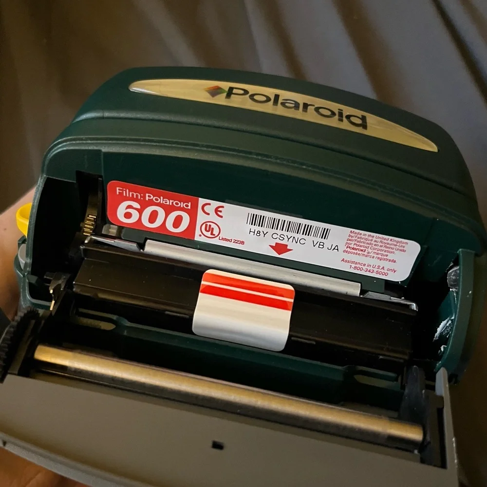 Vintage Hunter Green Grey Polaroid OneStep Express 600 Instant Film Camera V